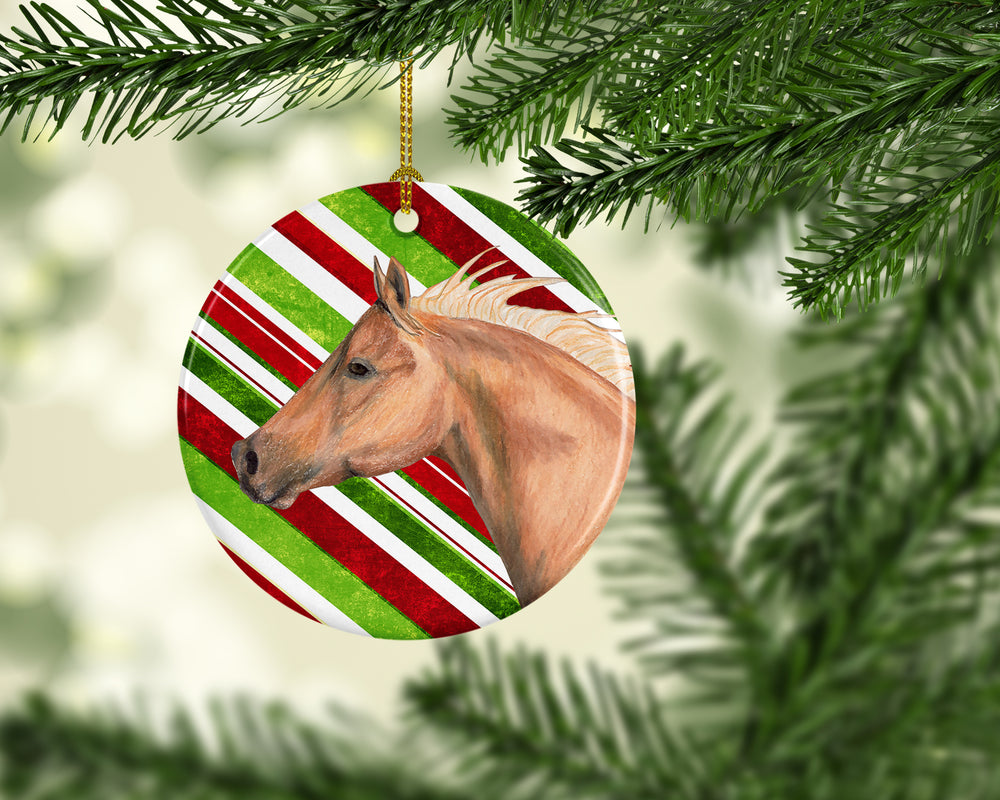 Horse Candy Cane Holiday Christmas Ceramic Ornament Image 2