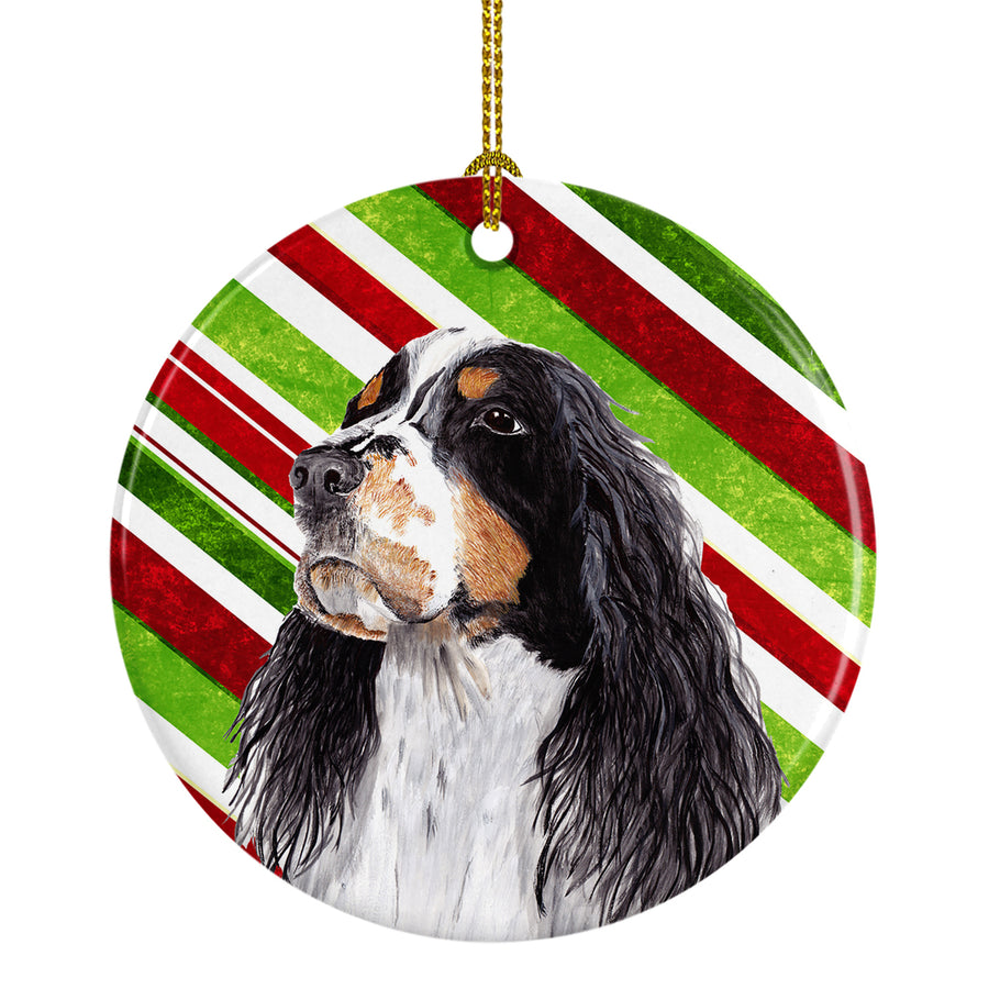 Springer Spaniel Candy Cane Holiday Christmas Ceramic Ornament SC9321 Image 1