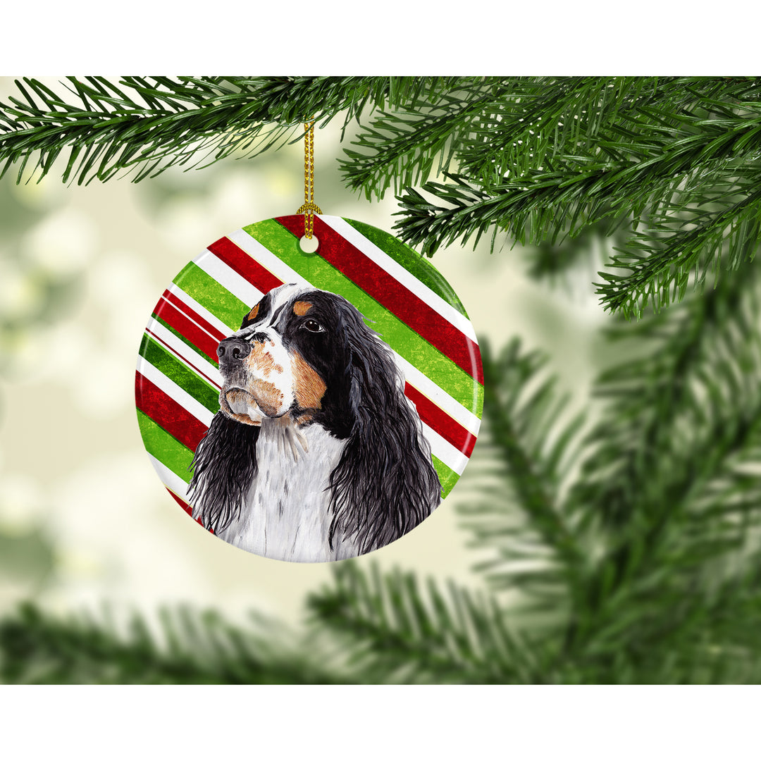 Springer Spaniel Candy Cane Holiday Christmas Ceramic Ornament SC9321 Image 2