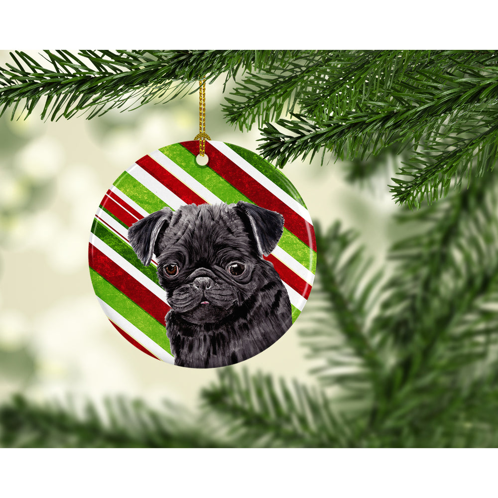 Pug Candy Cane Holiday Christmas Ceramic Ornament SC9326 Image 2