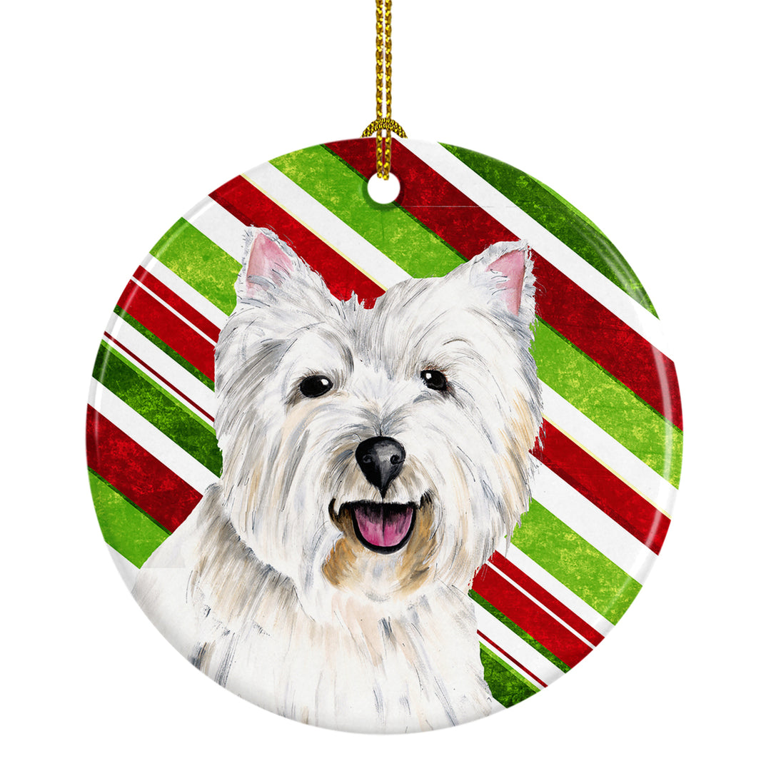 Westie Candy Cane Holiday Christmas Ceramic Ornament SC9330 Image 1