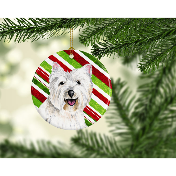 Westie Candy Cane Holiday Christmas Ceramic Ornament SC9330 Image 2