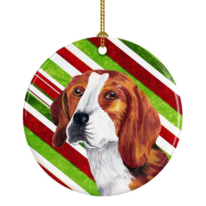 Beagle Candy Cane Holiday Christmas Ceramic Ornament SC9329 Image 1