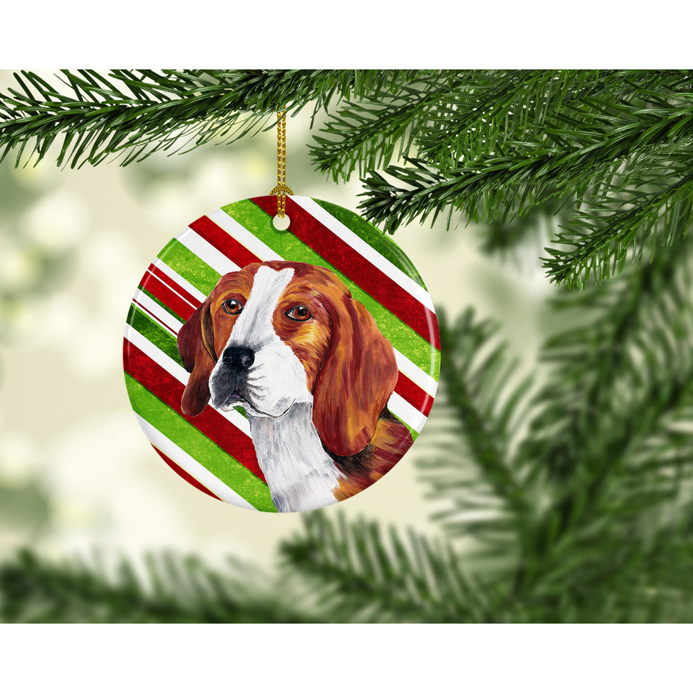 Beagle Candy Cane Holiday Christmas Ceramic Ornament SC9329 Image 2