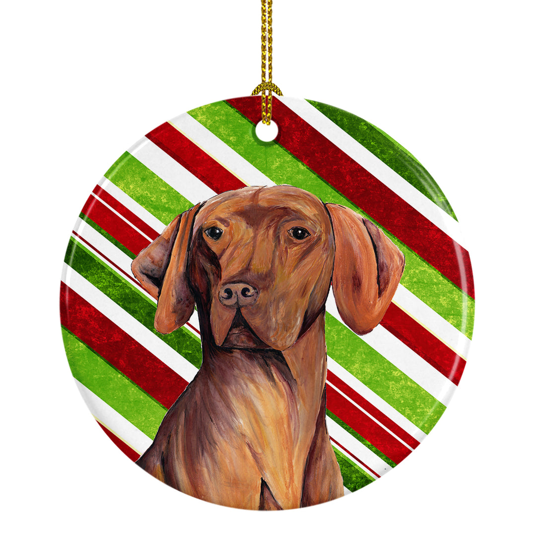 Vizsla Candy Cane Holiday Christmas Ceramic Ornament SC9338 Image 1