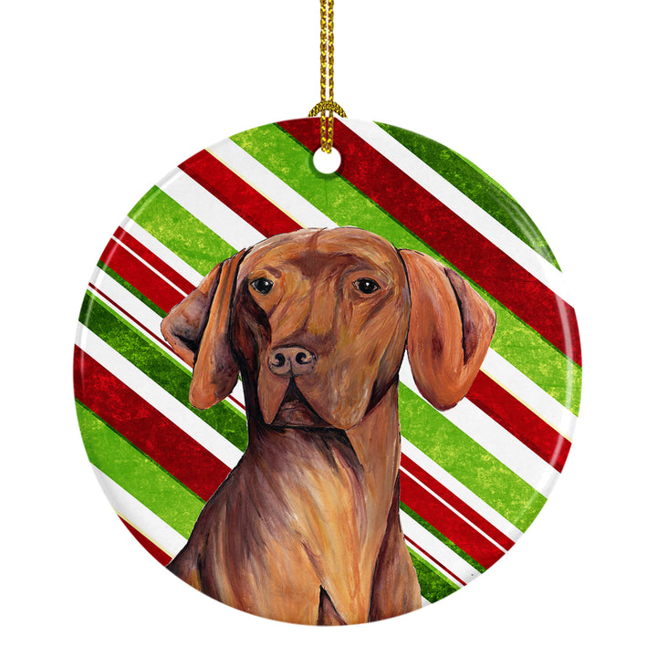 Vizsla Candy Cane Holiday Christmas Ceramic Ornament SC9338 Image 1