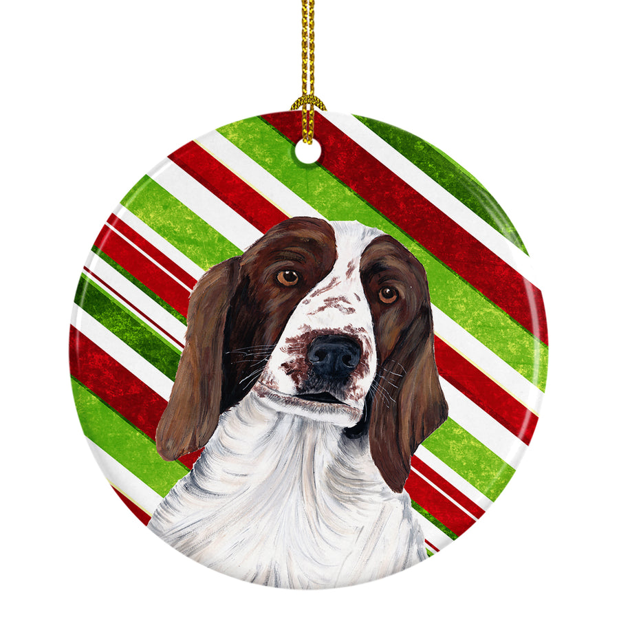 Welsh Springer Spaniel Candy Cane Holiday Christmas Ceramic Ornament SC9340 Image 1