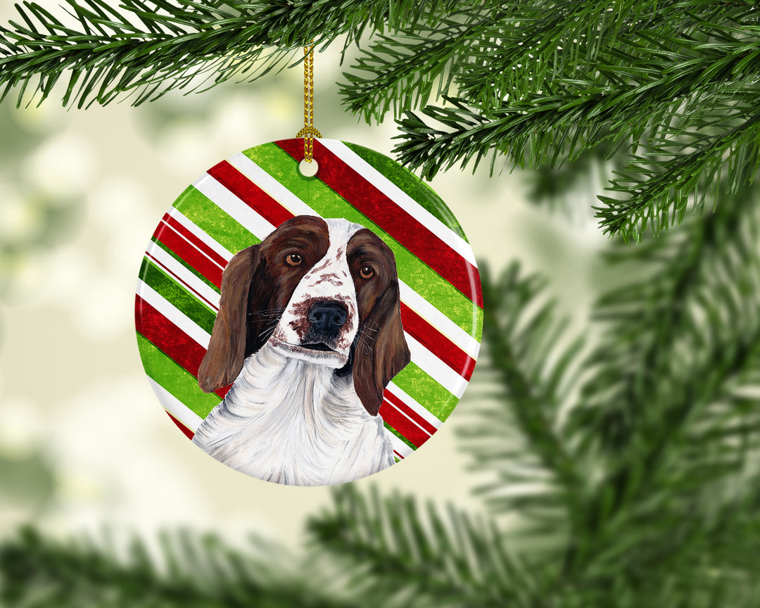 Welsh Springer Spaniel Candy Cane Holiday Christmas Ceramic Ornament SC9340 Image 2