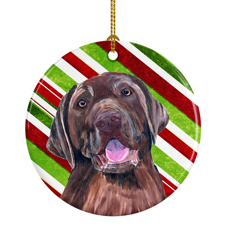 Labrador Candy Cane Holiday Christmas Ceramic Ornament SC9344 Image 1