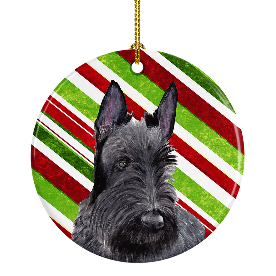 Scottish Terrier Candy Cane Holiday Christmas Ceramic Ornament SC9346 Image 1