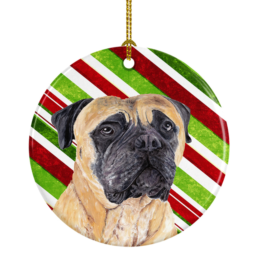 Mastiff Candy Cane Holiday Christmas Ceramic Ornament SC9345 Image 1