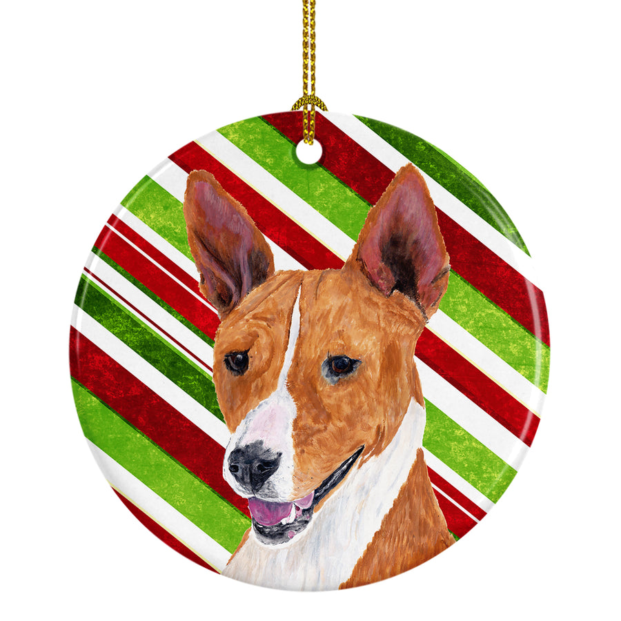 Basenji Candy Cane Holiday Christmas Ceramic Ornament SC9347 Image 1