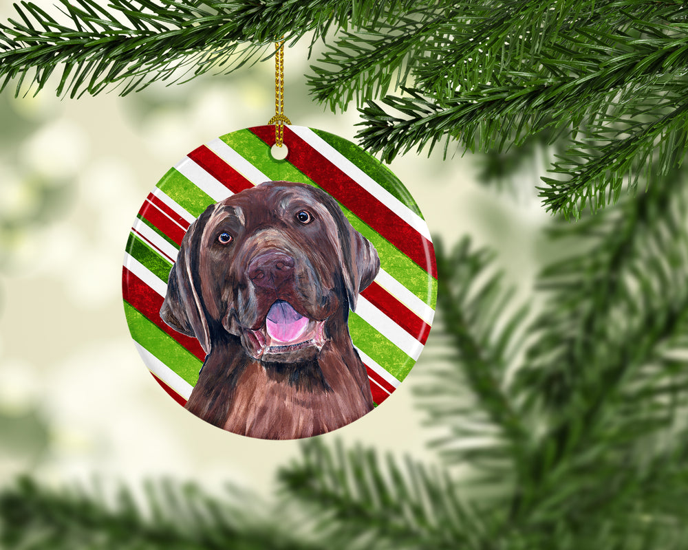 Labrador Candy Cane Holiday Christmas Ceramic Ornament SC9344 Image 2