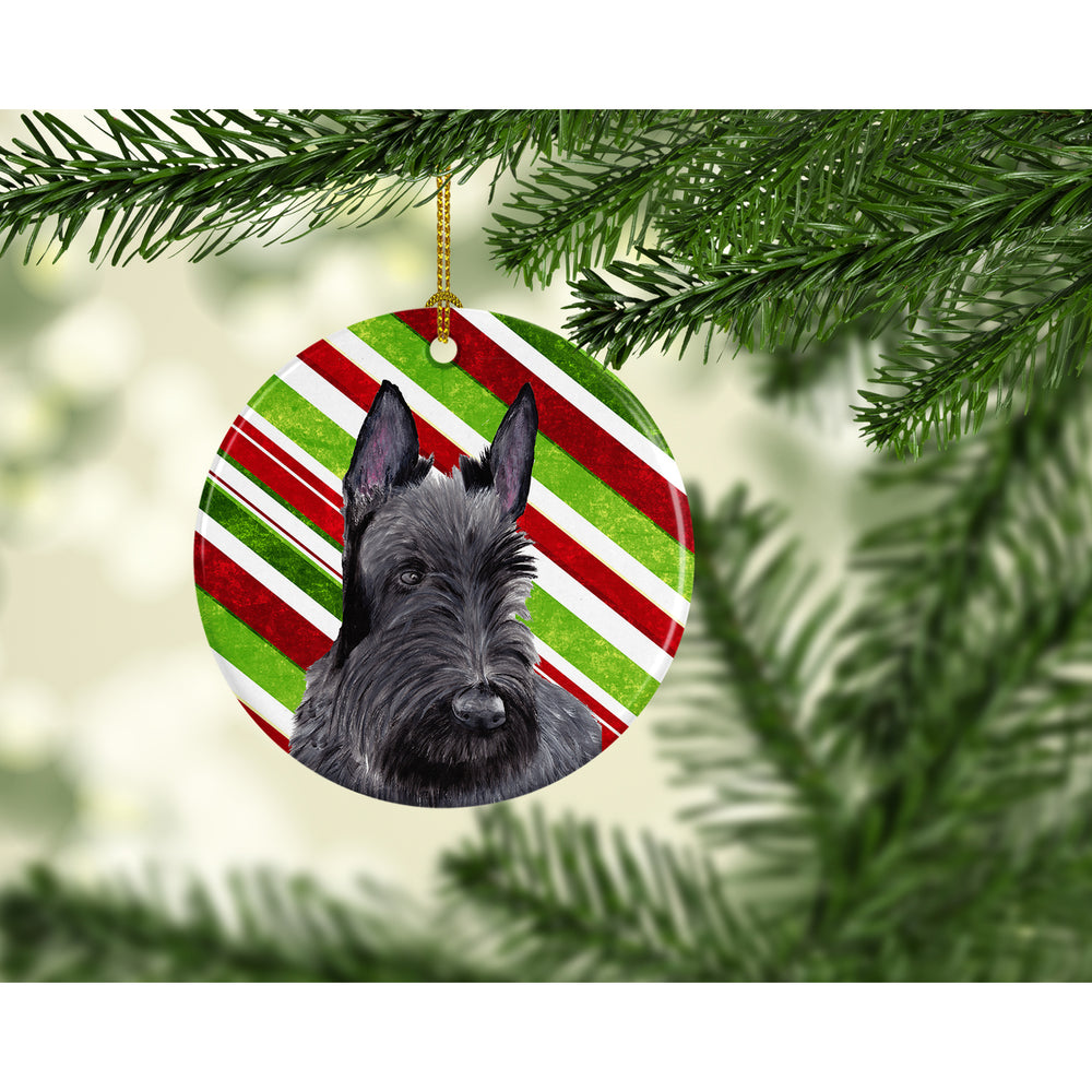 Scottish Terrier Candy Cane Holiday Christmas Ceramic Ornament SC9346 Image 2