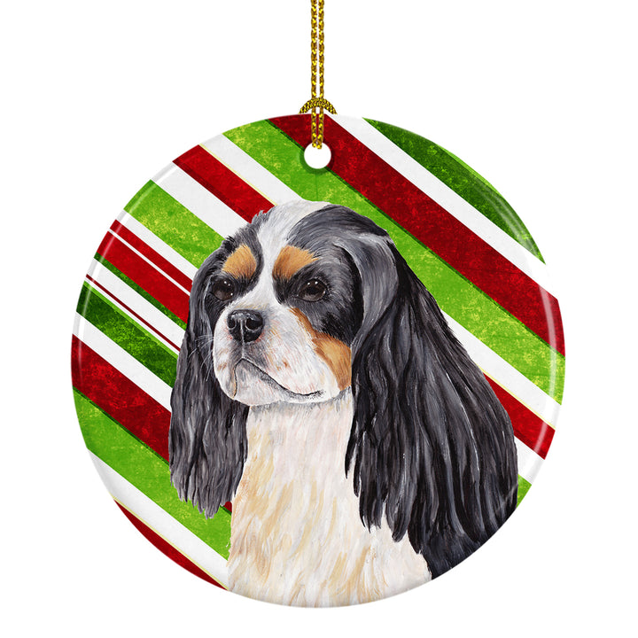 Cavalier Spaniel Candy Cane Holiday Christmas Ceramic Ornament SC9351 Image 1