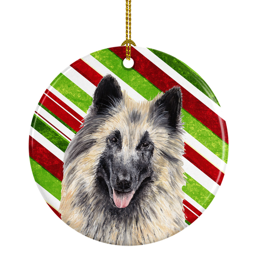 Belgian Tervuren Candy Cane Holiday Christmas Ceramic Ornament SC9352 Image 1