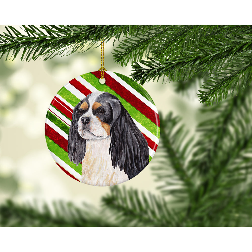 Cavalier Spaniel Candy Cane Holiday Christmas Ceramic Ornament SC9351 Image 2