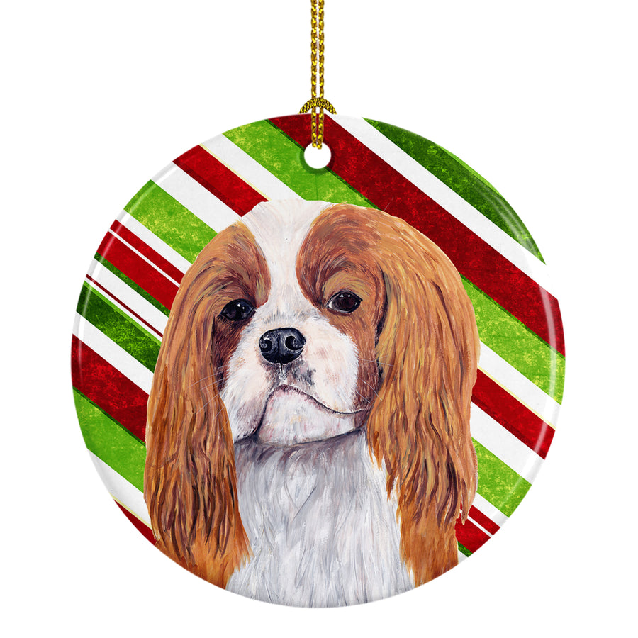 Cavalier Spaniel Candy Cane Holiday Christmas Ceramic Ornament SC9354 Image 1