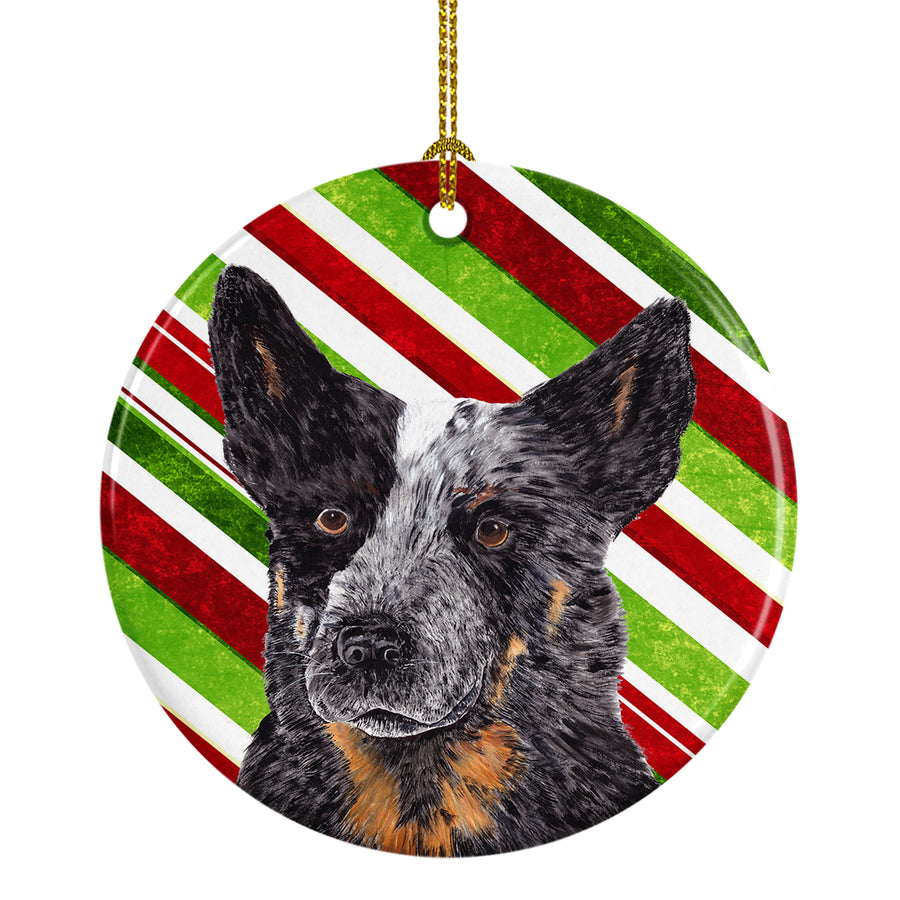 Australian Cattle Dog Candy Cane Holiday Christmas Ceramic Ornament SC9356 Image 1