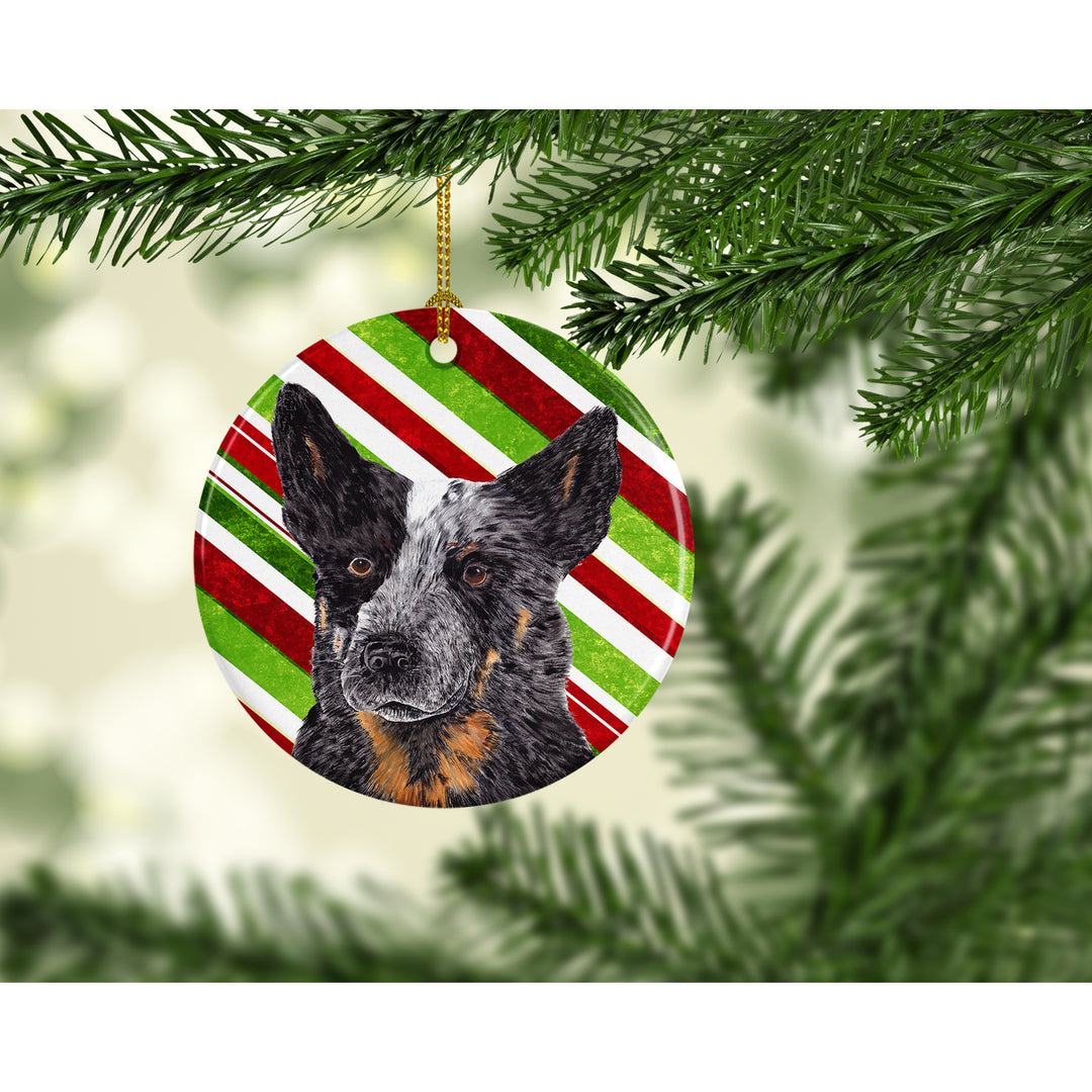 Australian Cattle Dog Candy Cane Holiday Christmas Ceramic Ornament SC9356 Image 2