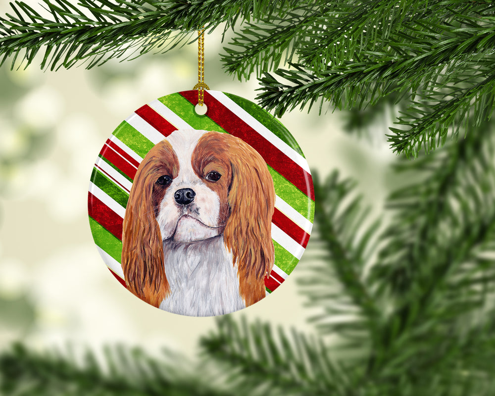 Cavalier Spaniel Candy Cane Holiday Christmas Ceramic Ornament SC9354 Image 2