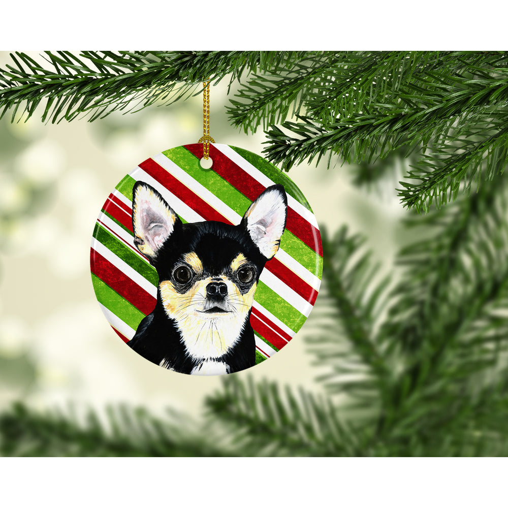 Chihuahua Candy Cane Holiday Christmas Ceramic Ornament SC9359 Image 2