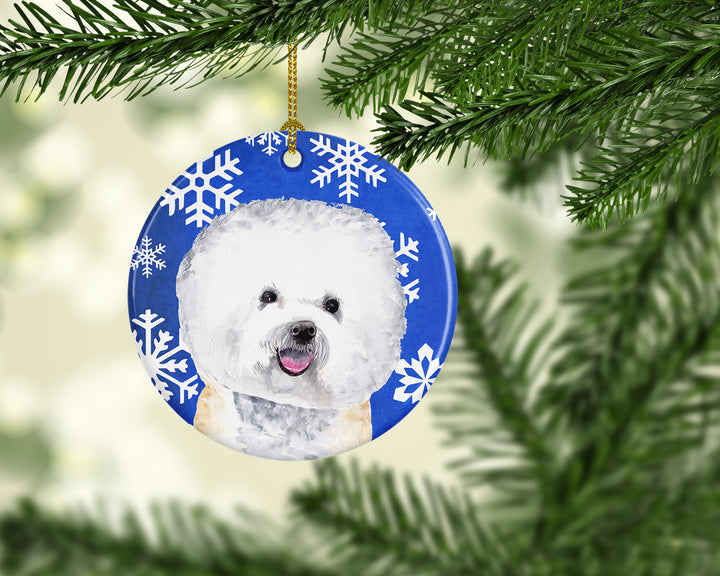 Bichon Frise Winter Snowflakes Holiday Ceramic Ornament SC9362 Image 2