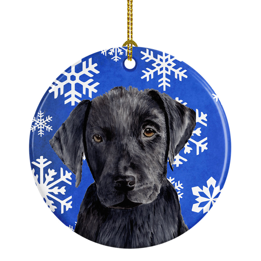 Labrador Winter Snowflakes Holiday Ceramic Ornament SC9364 Image 1