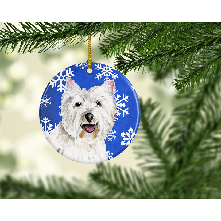 Westie Winter Snowflakes Holiday Ceramic Ornament SC9370 Image 2