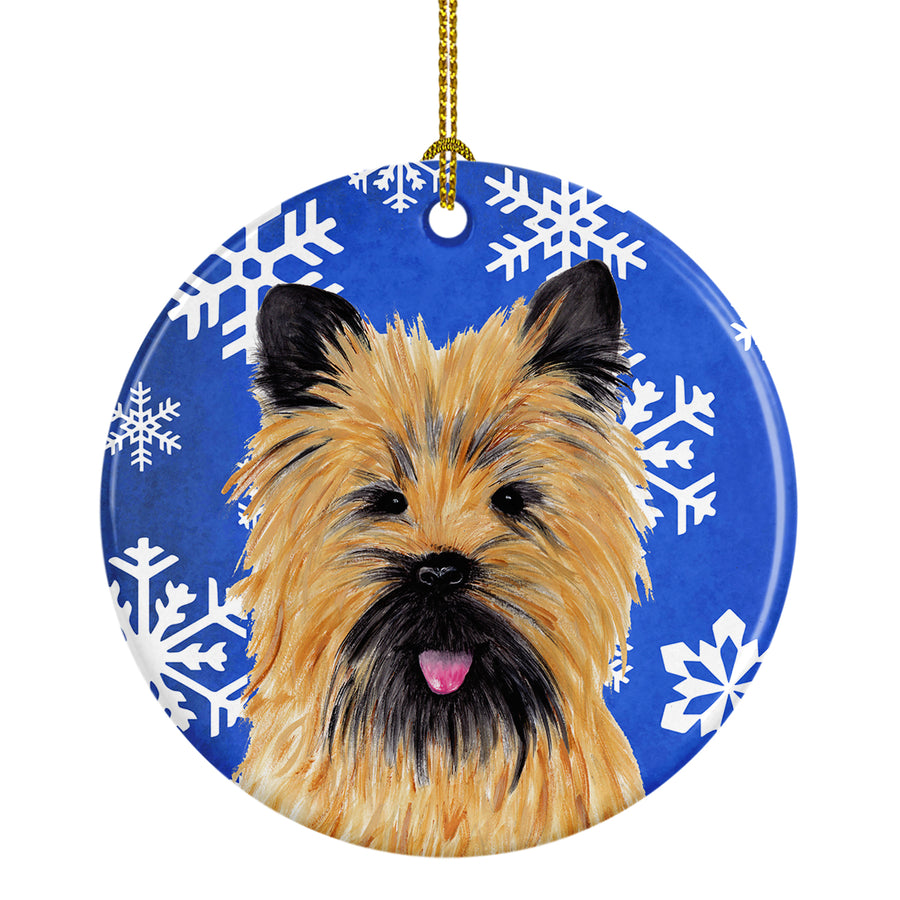 Cairn Terrier Winter Snowflakes Holiday Ceramic Ornament SC9375 Image 1