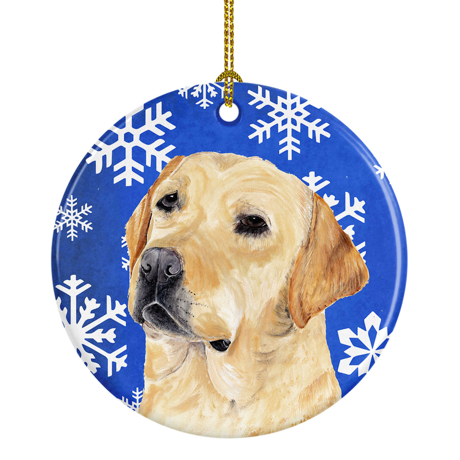 Labrador Winter Snowflakes Holiday Ceramic Ornament SC9376 Image 1