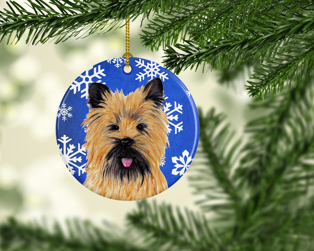 Cairn Terrier Winter Snowflakes Holiday Ceramic Ornament SC9375 Image 2