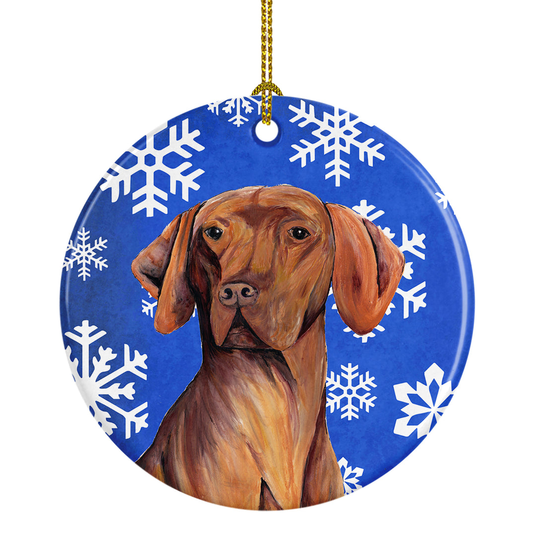 Vizsla Winter Snowflakes Holiday Ceramic Ornament SC9378 Image 1