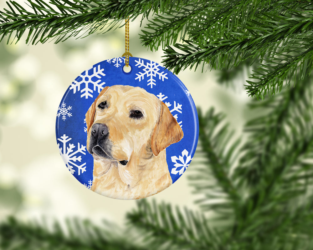 Labrador Winter Snowflakes Holiday Ceramic Ornament SC9376 Image 2