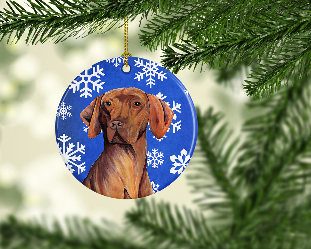 Vizsla Winter Snowflakes Holiday Ceramic Ornament SC9378 Image 2