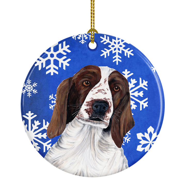 Welsh Springer Spaniel Winter Snowflakes Holiday Ceramic Ornament SC9380 Image 1