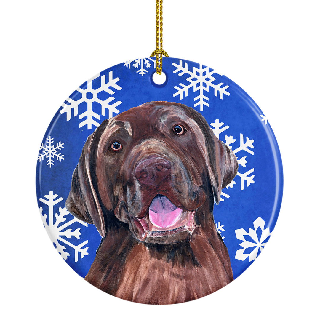 Labrador Winter Snowflakes Holiday Ceramic Ornament SC9384 Image 1