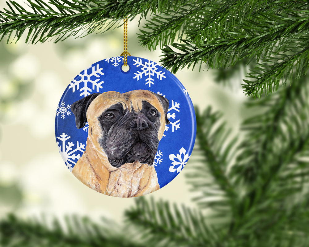 Mastiff Winter Snowflakes Holiday Ceramic Ornament SC9385 Image 2