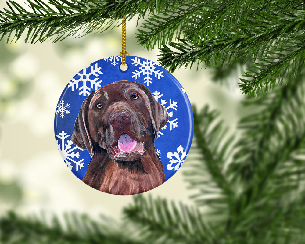 Labrador Winter Snowflakes Holiday Ceramic Ornament SC9384 Image 2