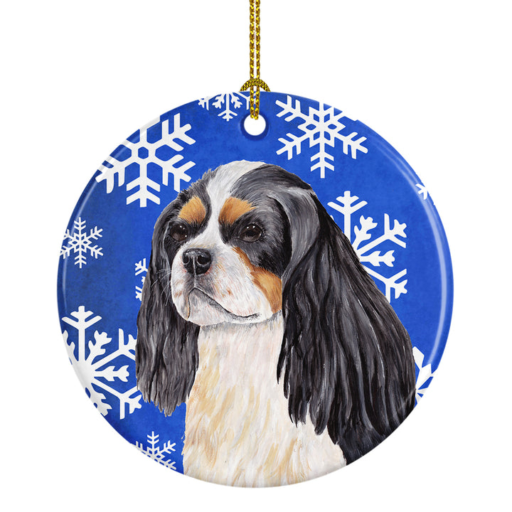 Cavalier Spaniel Winter Snowflakes Holiday Ceramic Ornament SC9391 Image 1