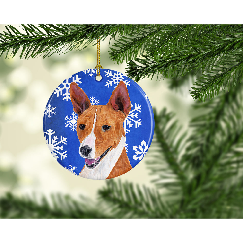 Basenji Winter Snowflakes Holiday Ceramic Ornament SC9387 Image 2