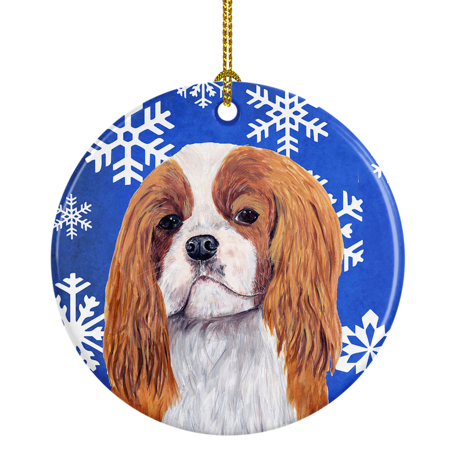 Cavalier Spaniel Winter Snowflakes Holiday Ceramic Ornament SC9394 Image 1