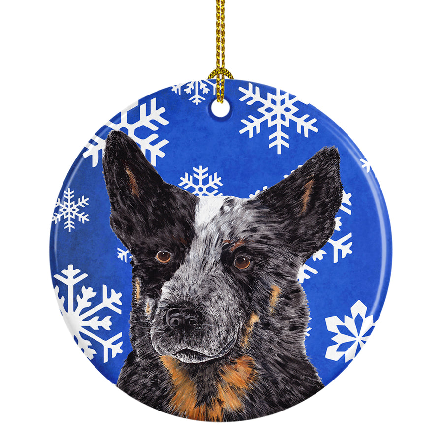 Australian Cattle Dog Winter Snowflakes Holiday Ceramic Ornament SC9396 Image 1