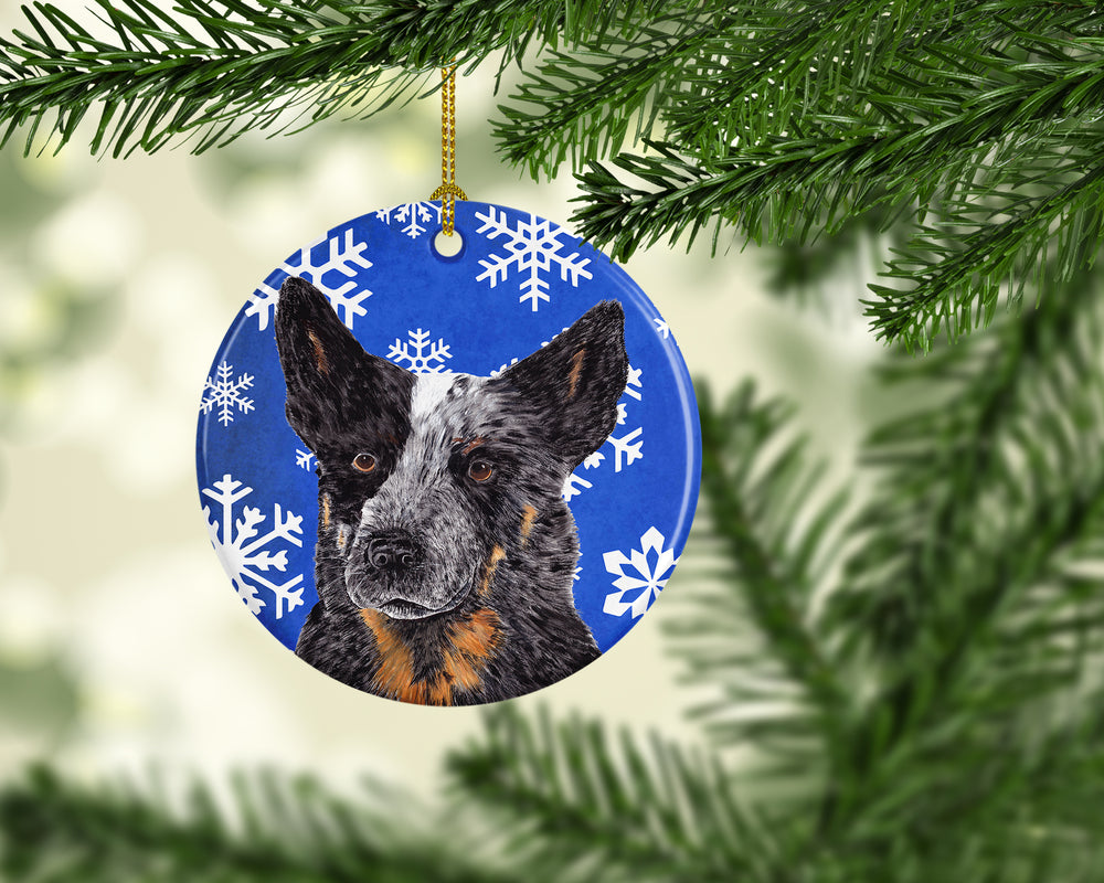 Australian Cattle Dog Winter Snowflakes Holiday Ceramic Ornament SC9396 Image 2