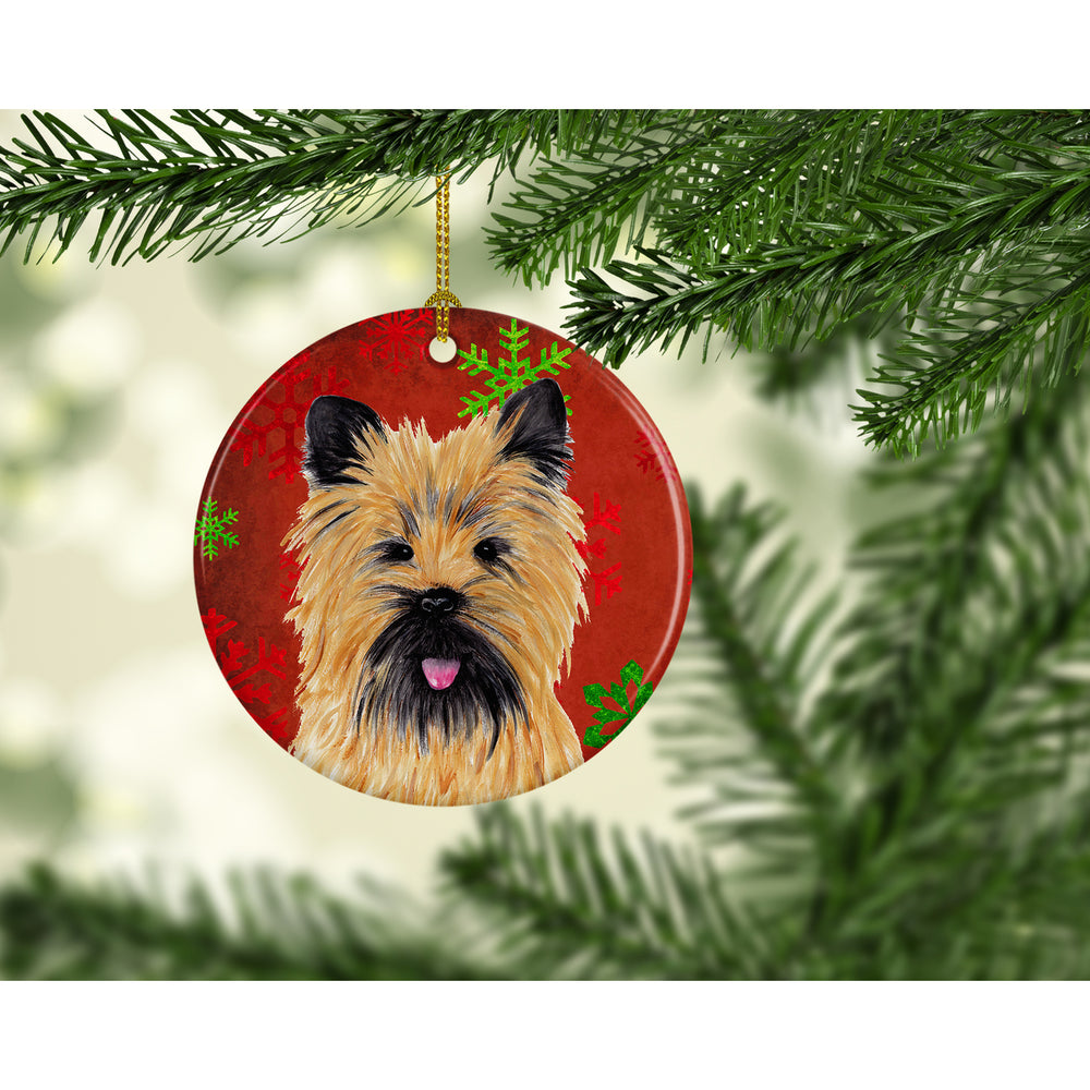 Cairn Terrier Red Snowflakes Holiday Christmas Ceramic Ornament SC9415 Image 2