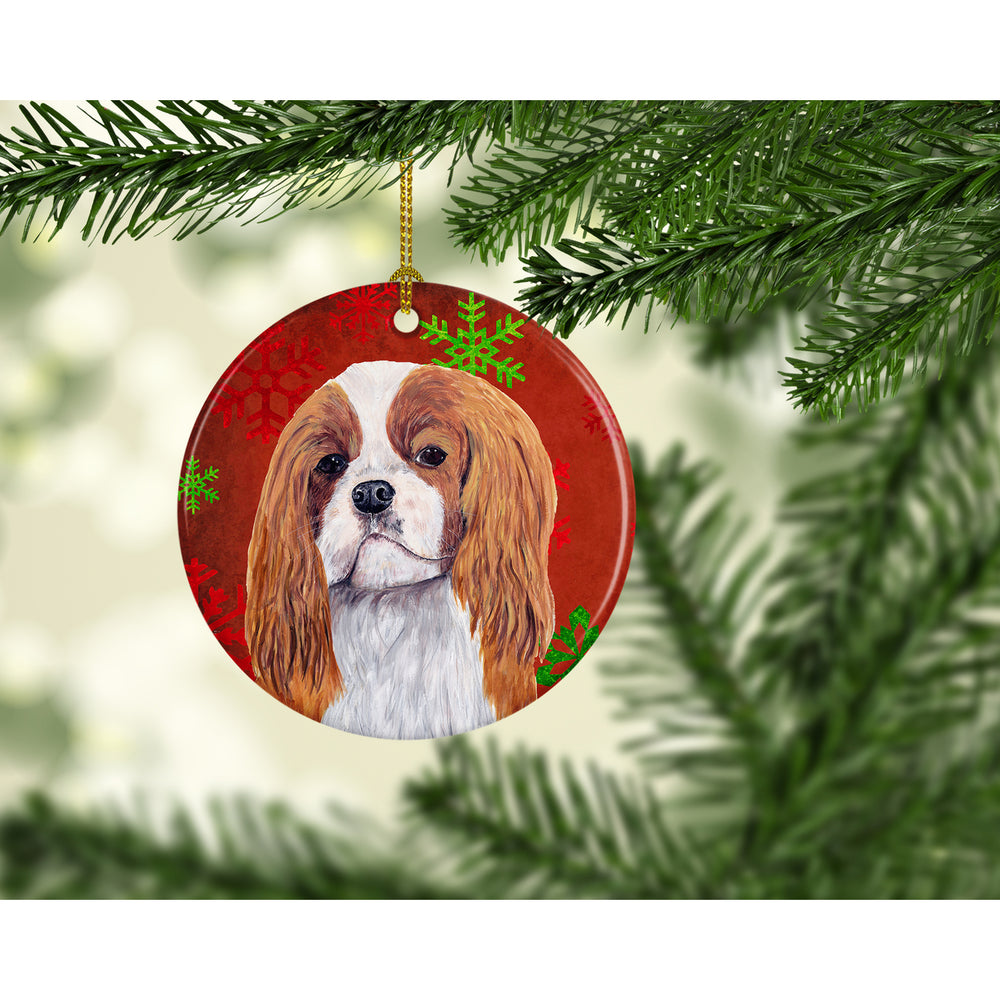 Cavalier Spaniel Red Snowflakes Holiday Christmas Ceramic Ornament SC9434 Image 2