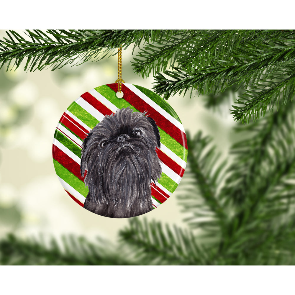 Brussels Griffon Candy Cane Christmas Ceramic Ornament Image 2