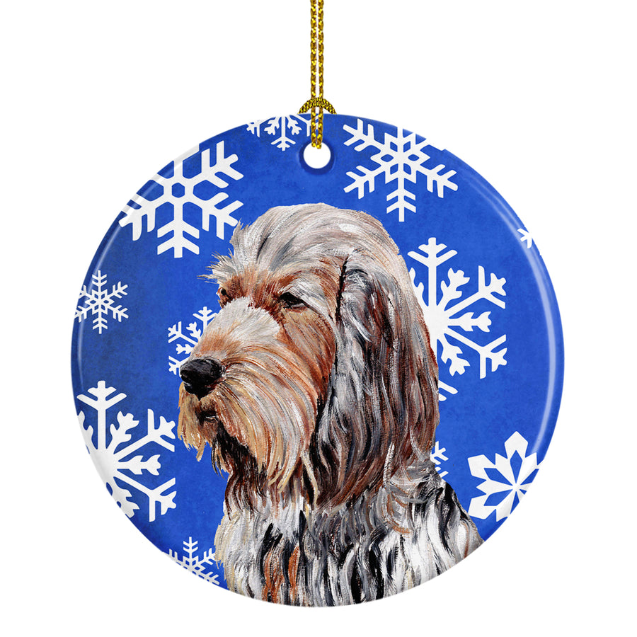 Otterhound Winter Snowflakes Ceramic Ornament Image 1