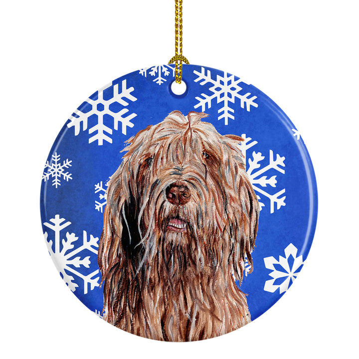 Otterhound Winter Snowflakes Ceramic Ornament Image 1