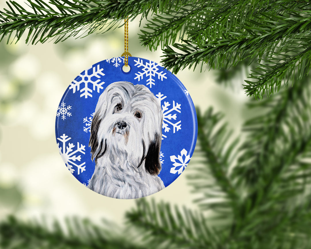 Havanese Winter Snowflakes Ceramic Ornament Image 2